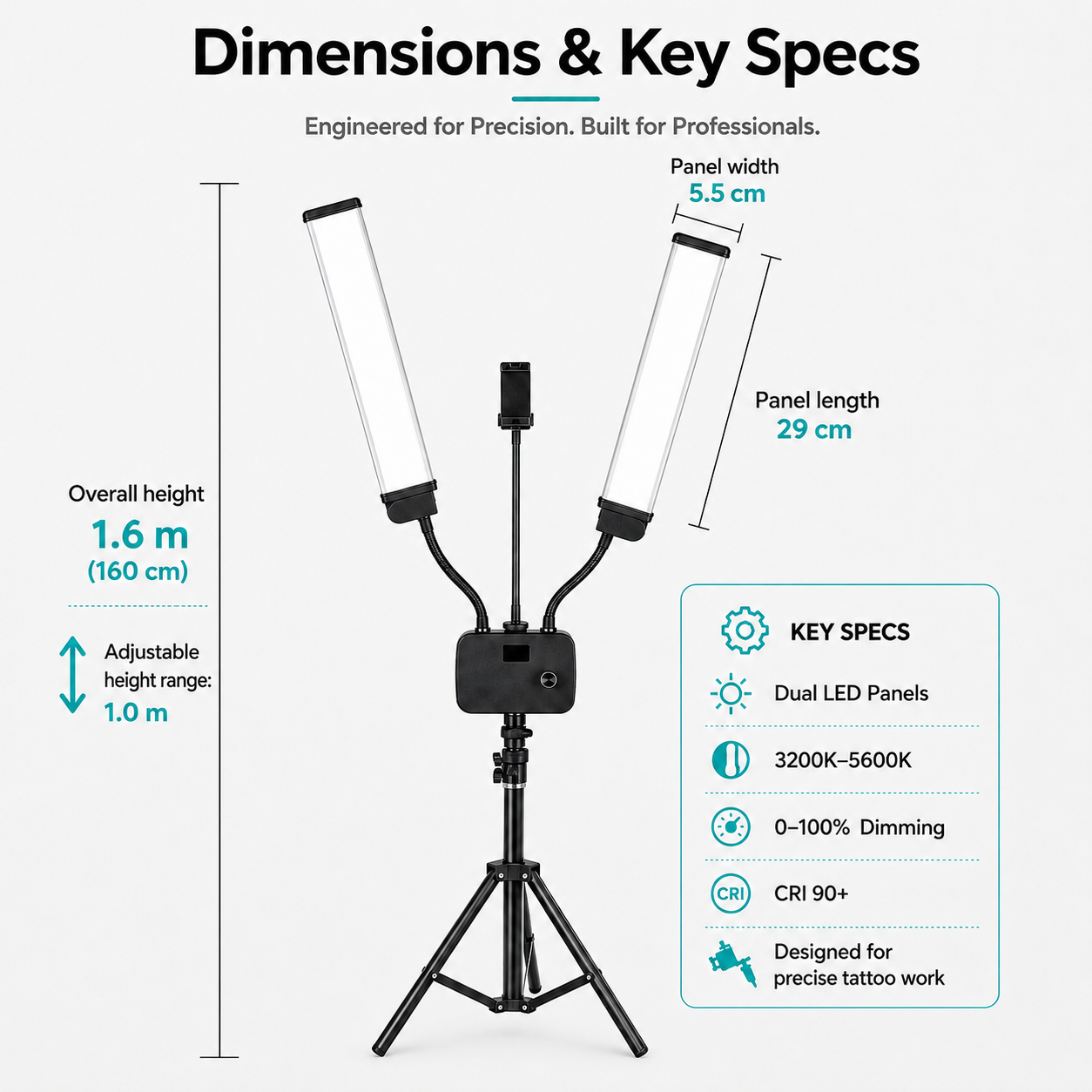 INKSOUL Flexible Double Arms LED Fill Light